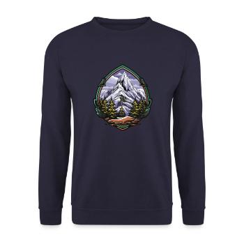 Mountains Peaks - Unisex Sweatshirt - navy - Front - Alina (178cm) & Michal (187cm)