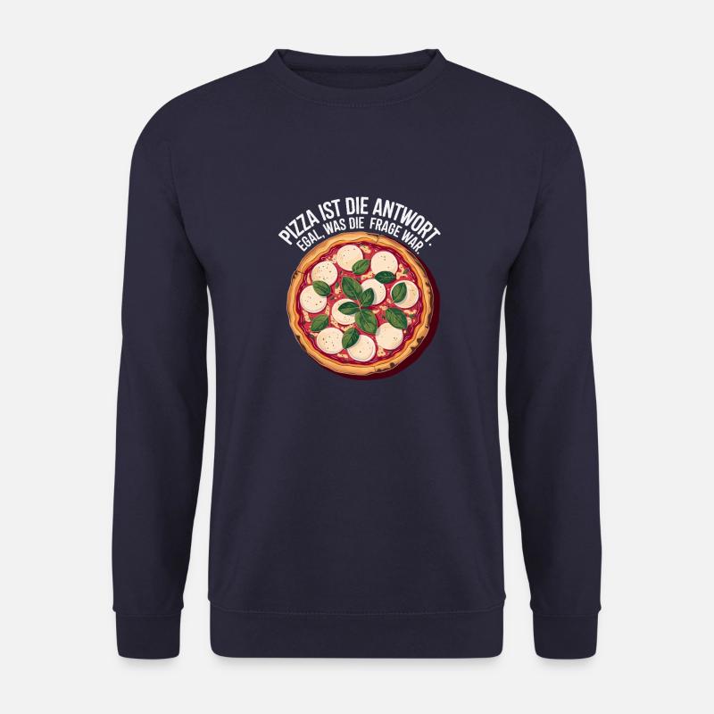 Pizza ist die Antwort! 🍕✨ - Unisex Pullover - Navy