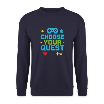 Choisissez votre quête - Sweat-shirt Unisexe - marine - Devant - Alina (178cm) & Michal (187cm)