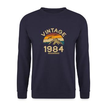 Jahrgang 1984 geboren Vintage 1984 Geschenk - Unisex Pullover - Navy - Vorne - Alina (178cm) & Michal (187cm)