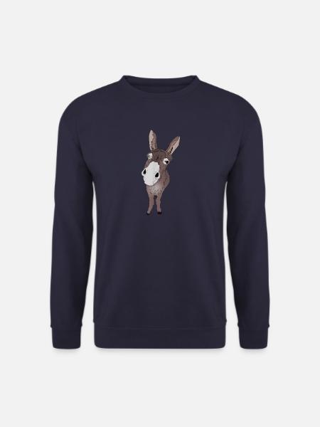 lustig guckender Esel Tshirt Geschenkidee fuer Ese - Unisex Pullover - Navy