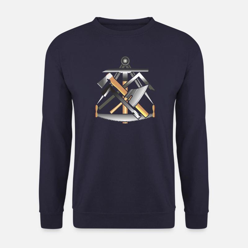 Handwerkszeichen, Zimmerer ohne Schrift, Logo - Unisex Pullover - Navy