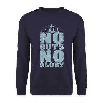 No Guts No Glory (light blue) - Unisex Sweatshirt - navy - Front - Alina (178cm) & Michal (187cm)