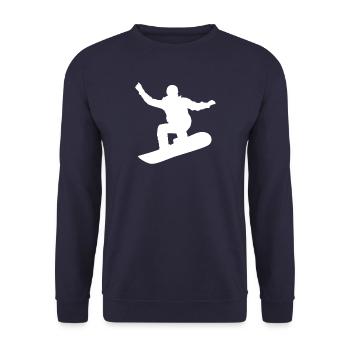 Snowboard, Halfpipe, Wintersport, Skiurlaub - Unisex Pullover - Navy - Vorne - Alina (178cm) & Michal (187cm)