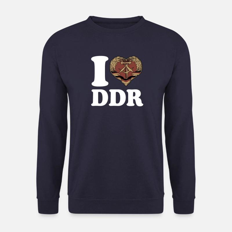 I Love DDR - Herz - Ostalgie - Unisex Pullover - Navy