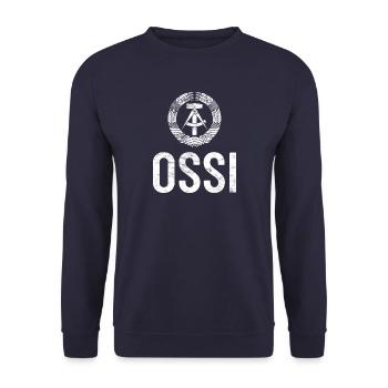 DDR Wappen, Osten, Ossi Geschenk - Unisex Pullover - Navy - Vorne - Alina (178cm) & Michal (187cm)