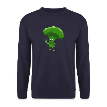 Brokkoli, Gemüse, vegetarisch, vegan - Unisex Pullover - Navy - Vorne - Alina (178cm) & Michal (187cm)