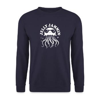 Jelly Jammin - Méduses à tentacules, créatures marines - Sweat-shirt Unisexe - marine - Devant - Alina (178cm) & Michal (187cm)