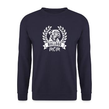 Bulldog Mom - Hundebesitzerin - Unisex Pullover - Navy - Vorne - Alina (178cm) & Michal (187cm)