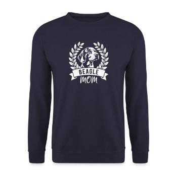 Beagle Mom - Hundebesitzerin - Unisex Pullover - Navy - Vorne - Alina (178cm) & Michal (187cm)