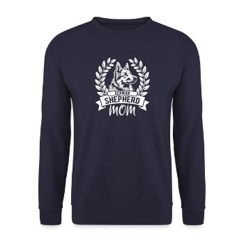 German Shepherd Mom - Hundebesitzerin - Unisex Pullover - Navy - Vorne - Alina (178cm) & Michal (187cm)