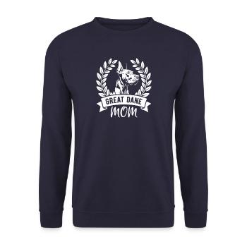 Great Dane Mom - Hundebesitzerin - Unisex Pullover - Navy - Vorne - Alina (178cm) & Michal (187cm)