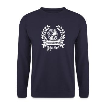 Australian Shepherd Mama - Hundebesitzerin - Unisex Pullover - Navy - Vorne - Alina (178cm) & Michal (187cm)