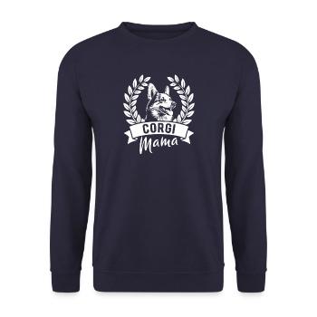 Corgi Mama - Hundebesitzerin - Unisex Pullover - Navy - Vorne - Alina (178cm) & Michal (187cm)