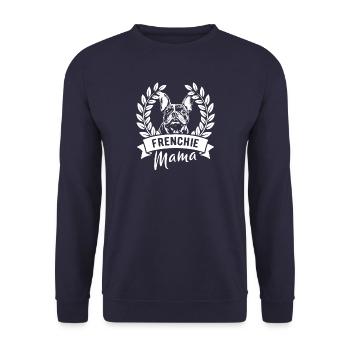 Frenchie Mama - Hundebesitzerin - Unisex Pullover - Navy - Vorne - Alina (178cm) & Michal (187cm)