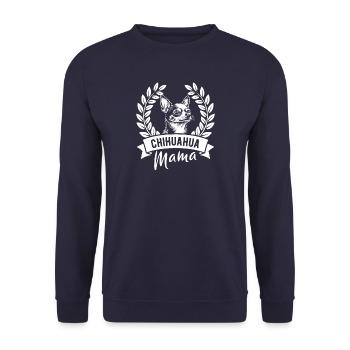Chihuahua Mama - Hundebesitzerin - Unisex Pullover - Navy - Vorne - Alina (178cm) & Michal (187cm)