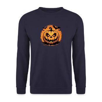 Déguisement de citrouille d’Halloween - Effrayant - Sweat-shirt Unisexe - marine - Devant - Alina (178cm) & Michal (187cm)