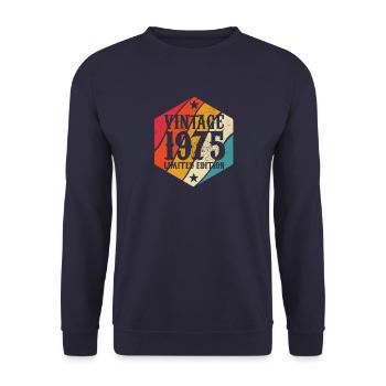 Millésime 1975 Edition Limitée - Cadeau d’anniversaire - Sweat-shirt Unisexe - marine - Devant - Alina (178cm) & Michal (187cm)