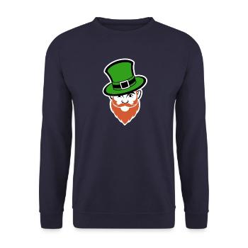 Leprechaun - Saint-Patrick - Irlande - Sweat-shirt Unisexe - marine - Devant - Alina (178cm) & Michal (187cm)
