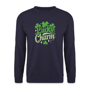 Porte-bonheur - Saint-Patrick - Irlande - Sweat-shirt Unisexe - marine - Devant - Alina (178cm) & Michal (187cm)