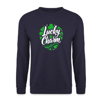 Porte-bonheur - Saint-Patrick - Irlande - Sweat-shirt Unisexe - marine - Devant - Alina (178cm) & Michal (187cm)
