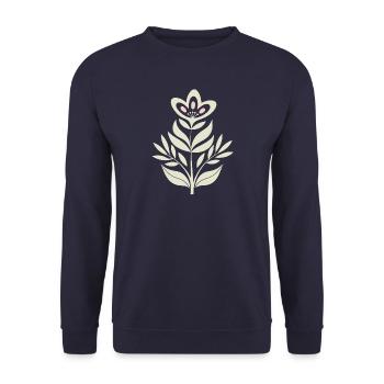 Blumen - Frühling - Sommer - Unisex Pullover - Navy - Vorne - Alina (178cm) & Michal (187cm)