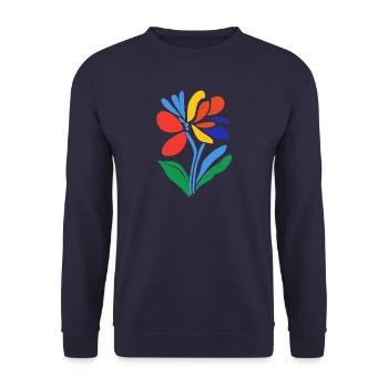 Blumen - Frühling - Sommer - Blüten - Unisex Pullover - Navy - Vorne - Alina (178cm) & Michal (187cm)
