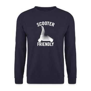 Scooter Friendly E-Scooter, Scooter with Battery - Unisex Sweatshirt - navy - Front - Alina (178cm) & Michal (187cm)