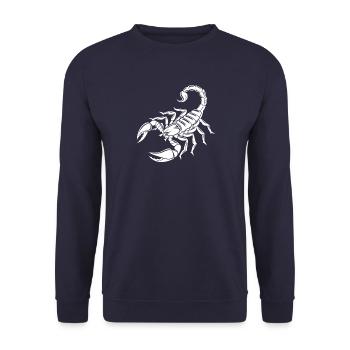 Scorpion - Dard venimeux - Conservation des espèces - Habitat - Sweat-shirt Unisexe - marine - Devant - Alina (178cm) & Michal (187cm)