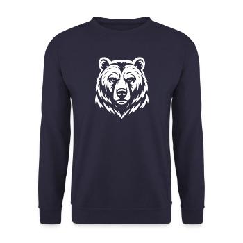 Ours - Portrait - Cadeau de Costume de Prédateur - Sweat-shirt Unisexe - marine - Devant - Alina (178cm) & Michal (187cm)