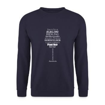 Grape varieties in wine glass design - Unisex Sweatshirt - navy - Front - Alina (178cm) & Michal (187cm)