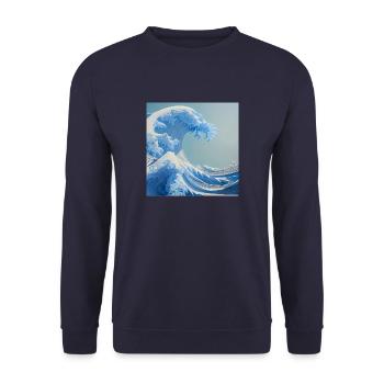 Wave of kanagawa,wave, illustration,Japan - Unisex Sweatshirt - navy - Front - Alina (178cm) & Michal (187cm)