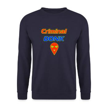 criminal donk - Unisex Sweatshirt - navy - Front - Alina (178cm) & Michal (187cm)