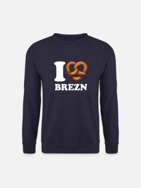 I Love Brezn - Herz - Brezel - Unisex Pullover - Navy