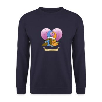Dwarfs Couple for Valentine's Day and Lovers - EN - Unisex Sweatshirt - navy - Front - Alina (178cm) & Michal (187cm)