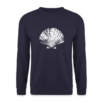 Camino - Jakobsmuschel - Pilgertour - Santiago - Unisex Pullover - Navy - Vorne - Alina (178cm) & Michal (187cm)