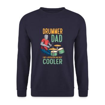 Drôle de batteur Papa Tambour Père Papa - Sweat-shirt Unisexe - marine - Devant - Alina (178cm) & Michal (187cm)