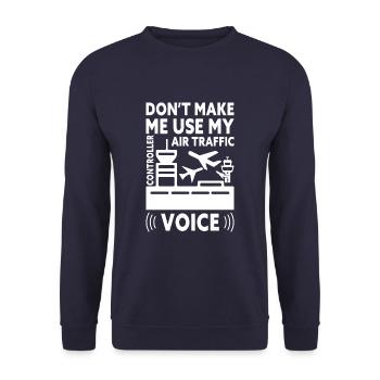 Funny Air Traffic Controller Voice ATC Flight - Unisex Pullover - Navy - Vorne - Alina (178cm) & Michal (187cm)