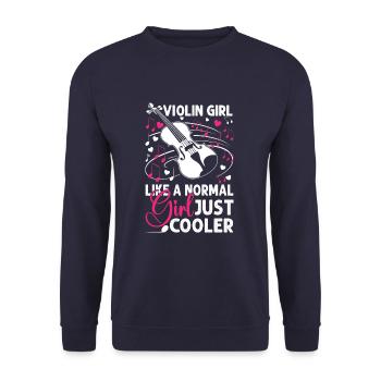 Violin Girl Funny Violinist String Instrument - Unisex Sweatshirt - navy - Front - Alina (178cm) & Michal (187cm)