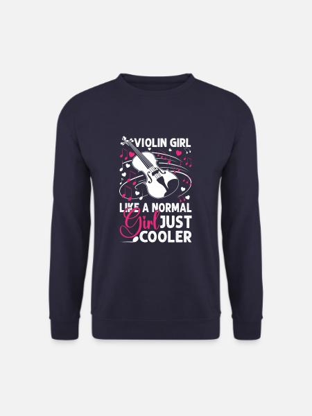 Violin Girl Funny Violinist String Instrument - Unisex Pullover - Navy