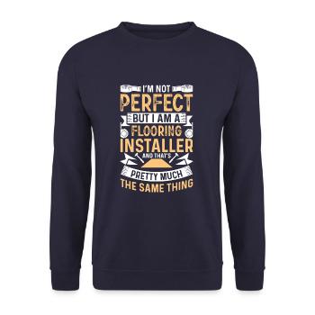 Perfect Flooring Installer Funny Flooring - Unisex Pullover - Navy - Vorne - Alina (178cm) & Michal (187cm)