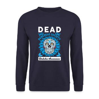 Dead Pancreas Society Diabetes Awareness T1D - Unisex Pullover - Navy - Vorne - Alina (178cm) & Michal (187cm)