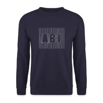 Abi 2025 - Abitur - Linien - Lebenslinie - Unisex Pullover - Navy - Vorne - Alina (178cm) & Michal (187cm)