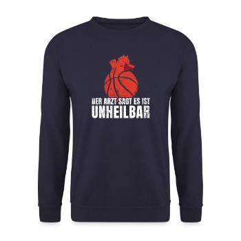 Basketball Frequenz - Unisex Pullover - Navy - Vorne - Alina (178cm) & Michal (187cm)