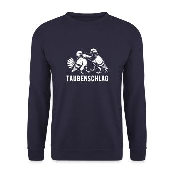 Taubenschlag - Wortspiel - Unisex Pullover - Navy - Vorne - Alina (178cm) & Michal (187cm)