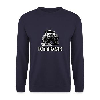 Unimog - Oldtimer - Offroad - Dispositif moteur universel - Sweat-shirt Unisexe - marine - Devant - Alina (178cm) & Michal (187cm)