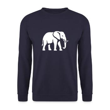 Elephant - Big Game, Tusk, Ivory - Unisex Sweatshirt - navy - Front - Alina (178cm) & Michal (187cm)