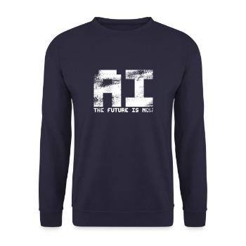 Artificial Intelligence - AI - The future is now - Unisex Sweatshirt - navy - Front - Alina (178cm) & Michal (187cm)