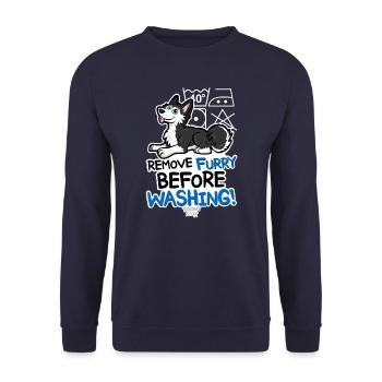 Husky Remove furry before washing - Unisex Pullover - Navy - Vorne - Alina (178cm) & Michal (187cm)