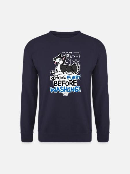 Husky Remove furry before washing - Unisex Pullover - Navy